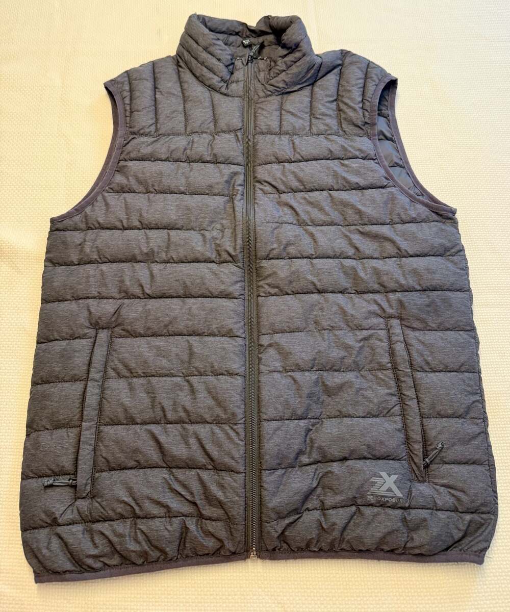 Zeroxposur Mens Charcoal Quilted Lightweight Puffer Vest